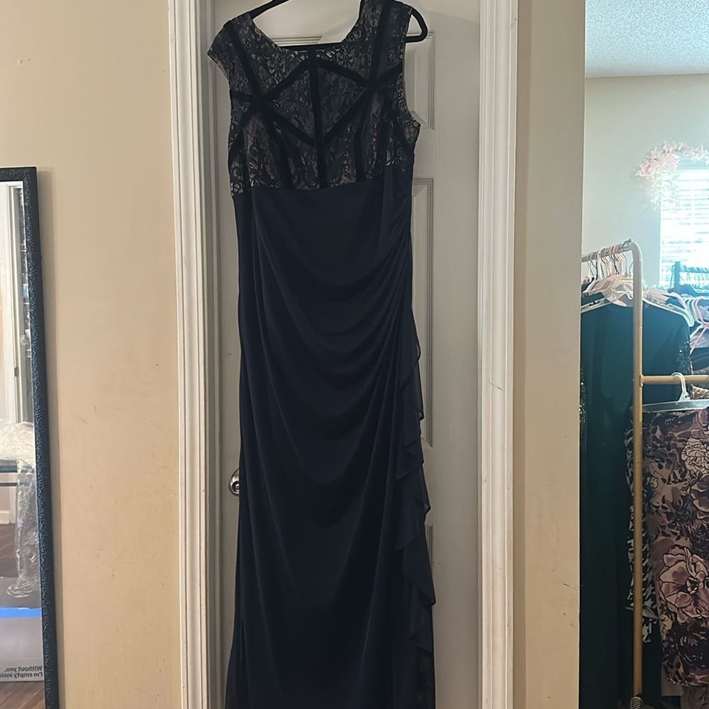 Morgan & co Plus Size Sassy Wedding Guest Blue Lace